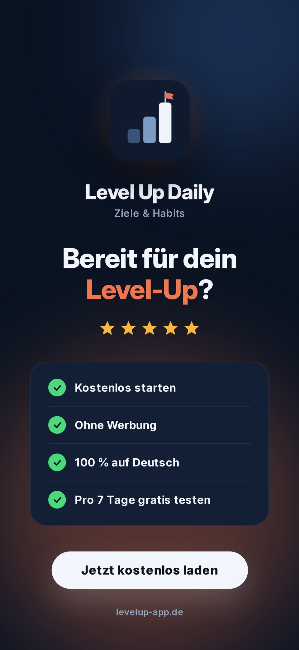 Level Up Daily – bereit für dein Level-Up? Jetzt kostenlos laden